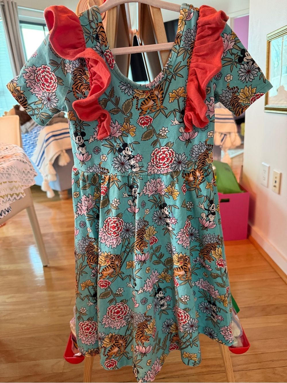 Rags & Disney Micky Mouse Twirl Year of Tiger Dress Size 5/6 Cotton Comfy Summer